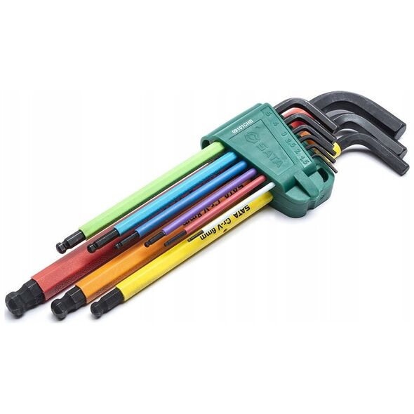 Sourcing SATA SET OF 9 COLORFUL 6-COLOR EXTRA-LONG METRIC L-KEY KEYS WITH BALL