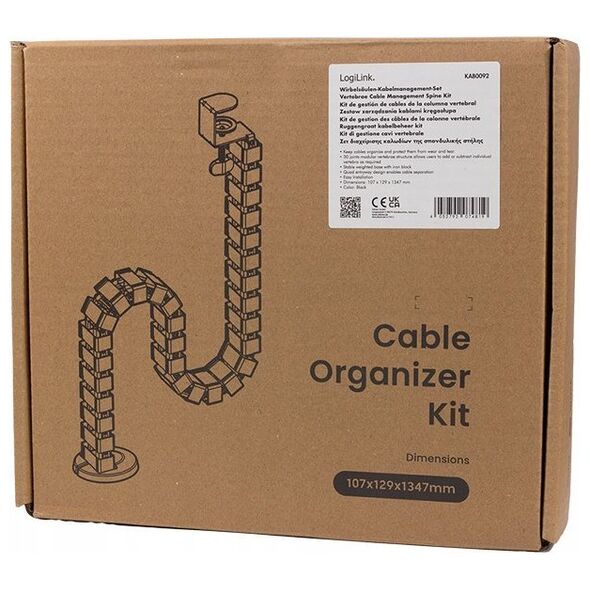 LogiLink LogiLink Flex. Kabelkanal - Klemmvers. - 1347x129mm schwarz