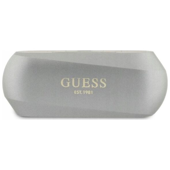 Guess słuchawki Bluetooth GUTWSC2MCDSE    TWS + stacja dokująca taupe Elongated Metalic Printed Logo