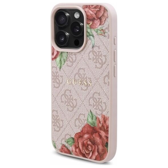 Guess GUHMP16XP4ROPEMCP iPhone 16 Pro     Max 6.9" różowy/pink hardcase 4G Flowers Print MagSafe