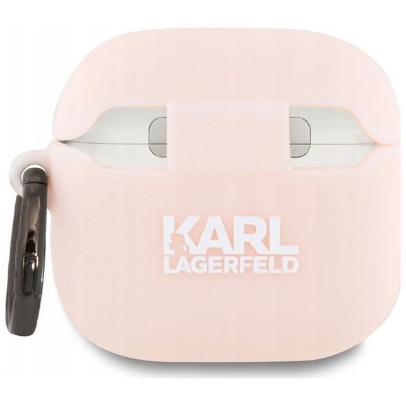Karl Lagerfeld KLA4RUNCHP AirPods 4       cover różowy/pink Silicone Choupette Head 3D