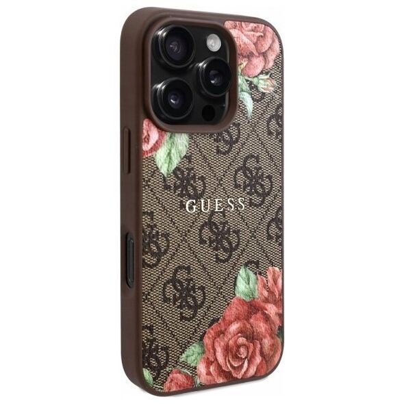 Guess GUHMP16XP4ROPEMCW iPhone 16 Pro     Max 6.9" brązowy/brown hardcase 4G Flowers Print MagSafe