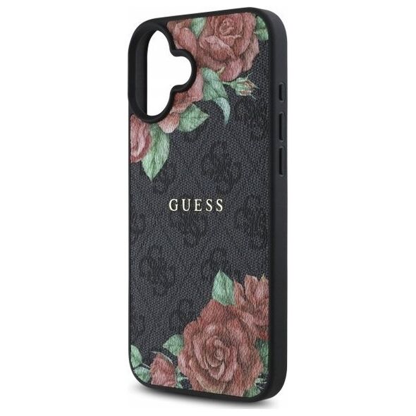 Guess GUHMP16SP4ROPEMCK iPhone 16 6.1"    czarny/black hardcase 4G Flowers Print MagSafe
