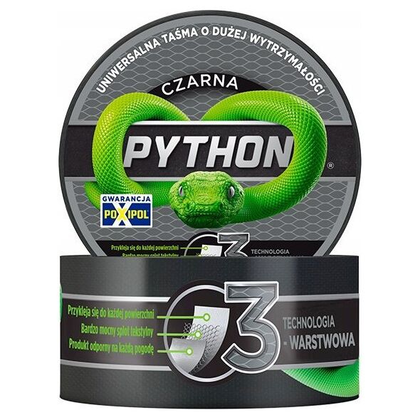 TAÅMA DUCT TAPE PYTHON CZARNA 44MM*9M