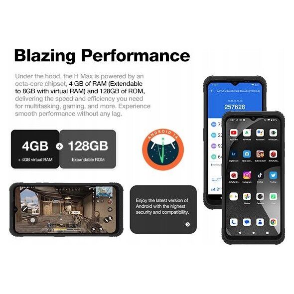 AGM MOBILE H Max LTE 4GB 128GB Outdoor black