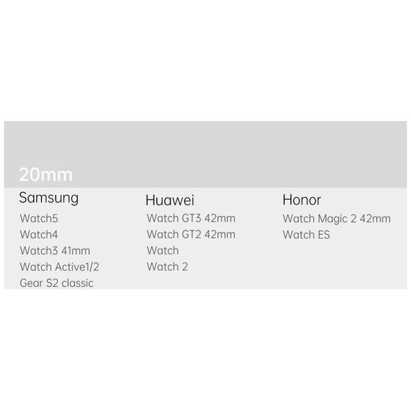 Dux Ducis Dux Ducis Magnetic Strap pasek do Samsung Galaxy Watch / Huawei Watch / Honor Watch (20mm band) magnetyczna opaska srebrny (Milanese Version)