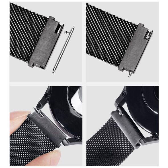 Dux Ducis Dux Ducis Magnetic Strap pasek do Samsung Galaxy Watch / Huawei Watch / Honor Watch (20mm band) magnetyczna opaska srebrny (Milanese Version)