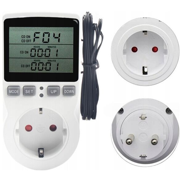 Eurokomp Termostat z gniazdem 230V E6185