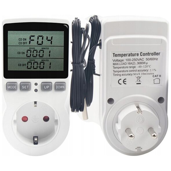 Eurokomp Termostat z gniazdem 230V E6185