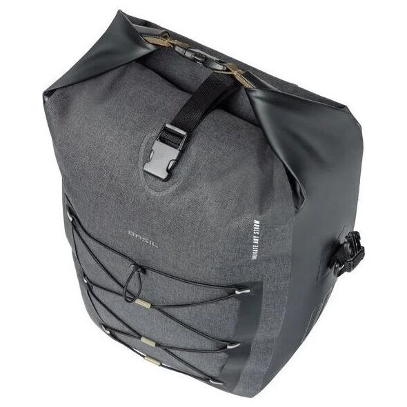Basil Sakwa pojedyncza BASIL NAVIGATOR STORM SINGLE PANNIER BAG MIK SIDE  L 25-31 L, MIK System (ready to go) wodoodporna grey black (NEW)