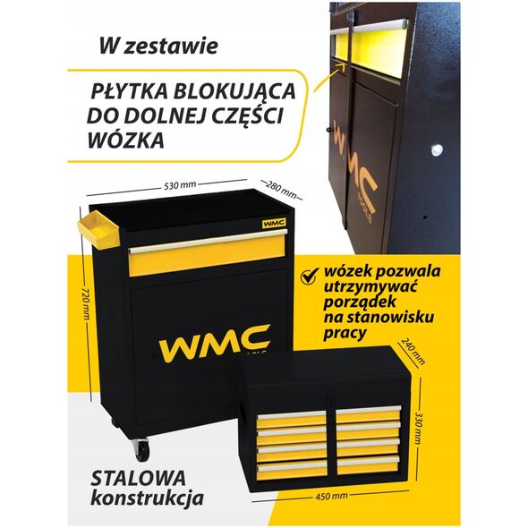 Szafka narzędziowa wózek warsztatowy 257 el.