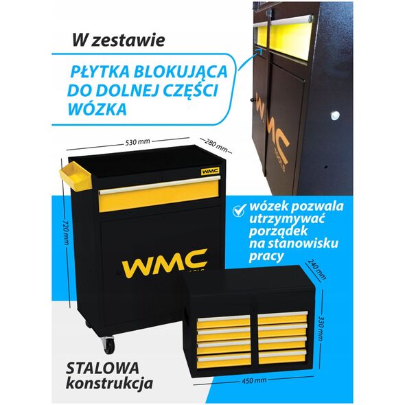 Szafka narzędz. wózek warsztatowy 253el.