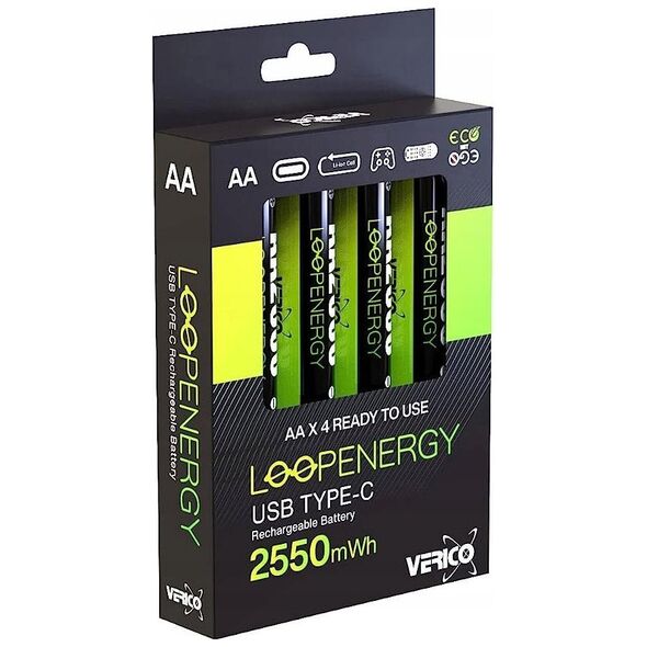 Verico Verico LoopEnergy Li-Ion Akku AA2550, USB-C, 4er Pack retail