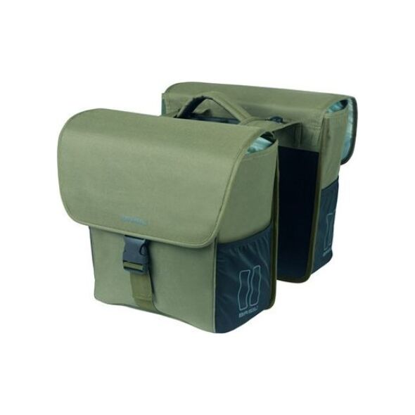 Sakwy BASIL GO DOUBLE BAG, MIK z adapterem do mocowania, 32L, Dark Green (NEW 2025)