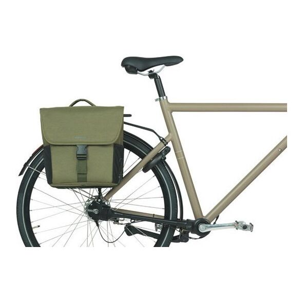 Sakwy BASIL GO DOUBLE BAG, MIK z adapterem do mocowania, 32L, Dark Green (NEW 2025)