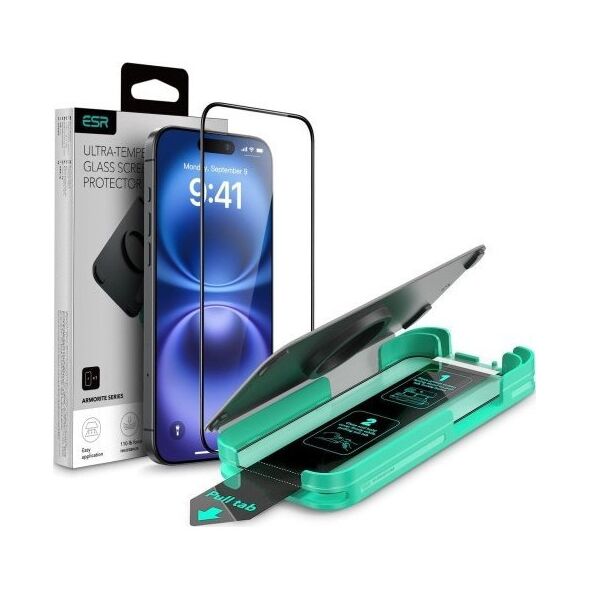 ESR Szkło hartowane ESR Armorite z aplikatorem na iPhone 16 Pro