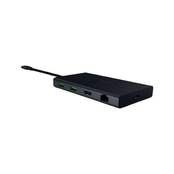 Razer USB-C Dock, Wired, USB 3.2 Gen 1 (3.1 Gen 1) Type-C, 85 W, 10,100,1000 Mbit/s, Black, MicroSD (TransFlash), SD