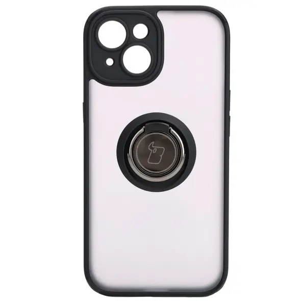 Bizon Case Hybrid Ring Apple iPhone 15 smoky with a black frame