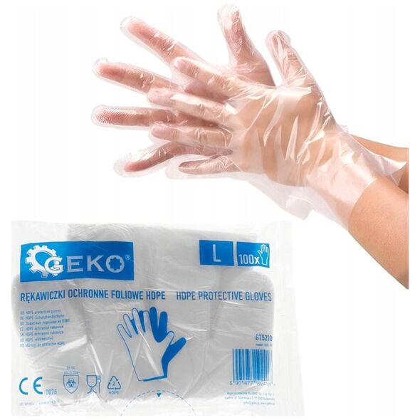 Rękawiczki ochronne foliowe HDPE 100szt. (100)