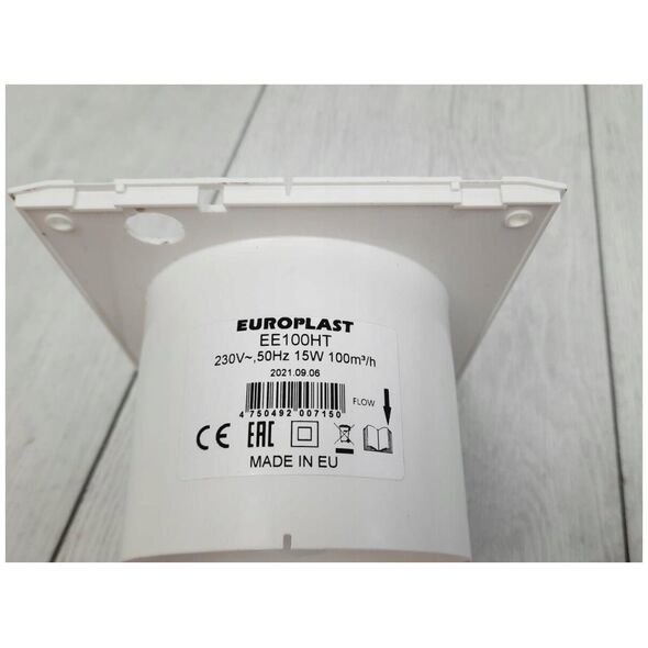 Household fan E-EXTRA EE100HT, DN100, with timer and humidity sensor