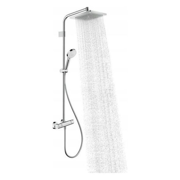 Shower system HANSGROHE CROMETTA E 240 1JET SHOWERPIPE: rain and hand shower, thermostat + gift