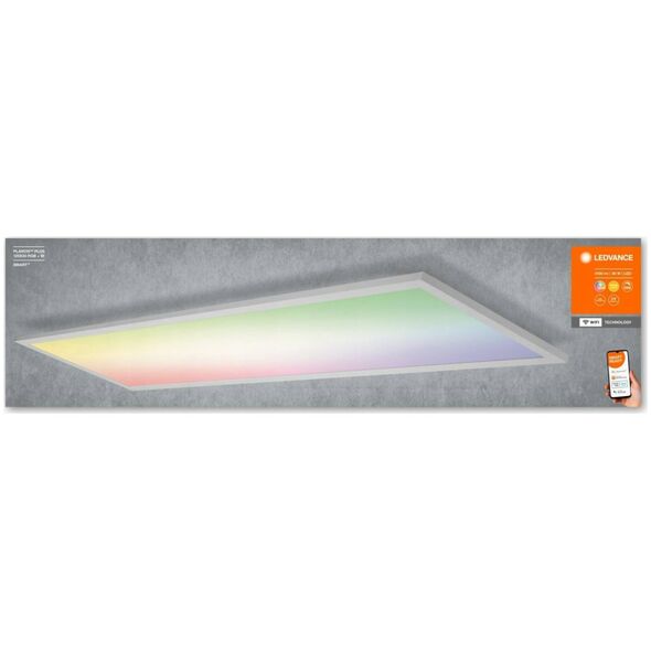 Smart surface LED panel LEDVANCE PLANON, 36W, 3000lm, 2700-6500 K, RGBW, APP/remote, 120x30 cm