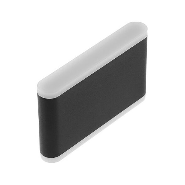 Outdoor LED light GTV VALLA, IP54, 4000 K, 12 W, 960 lm, black, 17.5 x 3 x h11.6 cm