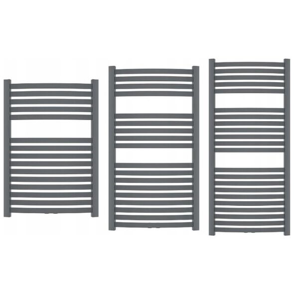 Towel dryer INVENA, 1200 x 540 mm, steel, graphite color.