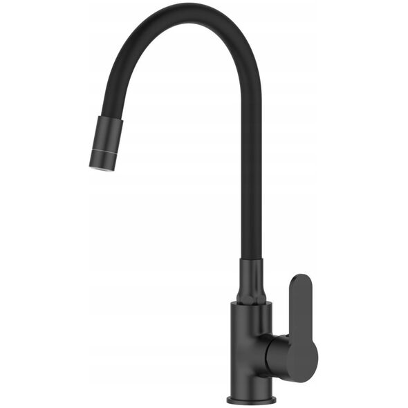 Sink faucet INVENA KSANTI, with 360deg rotating spout, black