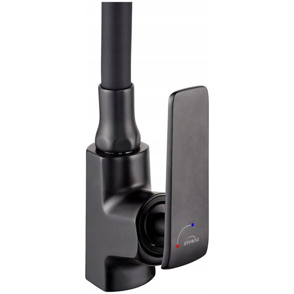 Sink mixer LIGARIA INVENA TREND, with flexible spout, black.