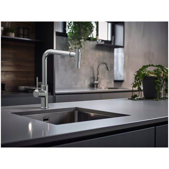 Sink mixer INVENA FARSALA, with pull-out spout, chrome color.