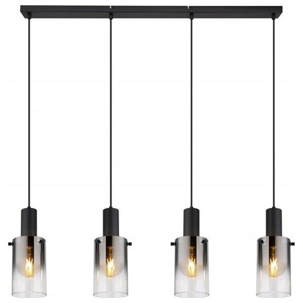 Hanging lamp GLOBO FLORENTINA, 4xE27, 40W, 230V, metal, black, 12.5x102x150cm