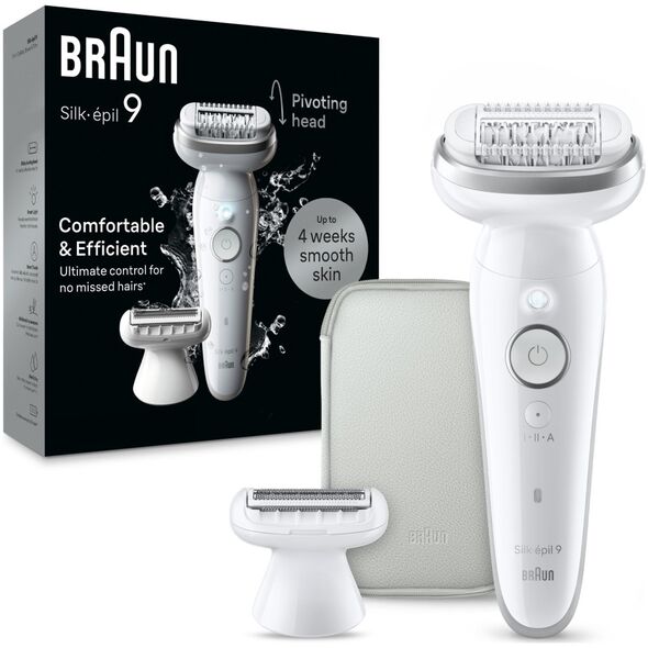 Braun Silk-épil 9 9-041, Silver, 40 tweezers, MicroGrip, Battery, 100 - 240 V, 50/60 Hz