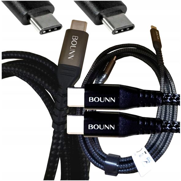 Kabel USB-C szybkie Åadowanie | 2m | PD60W 2x USB-C | nylon oplot