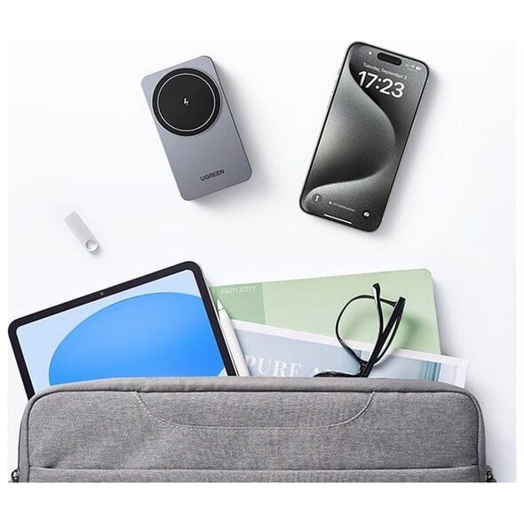 Ładowarka indukcyjna 2w1 Ugreen W528 do iPhone, AirPods, 20W (biała)