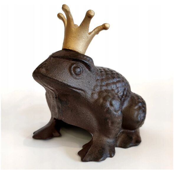 DECORAT FROG WITH CROWN 20.3X18X19.7CM
