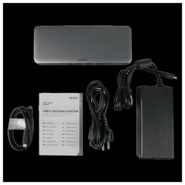 Προσαρμογέας USB Deltaco 15-σε-1 USB-C jungčių stotelė DELTACO, palaiko 3 οθόνες, 2x HDMI, DP, USB-C, USB-A, RJ45, SD / USBC-HDMI29 / 1902424 13470496 7333048060648