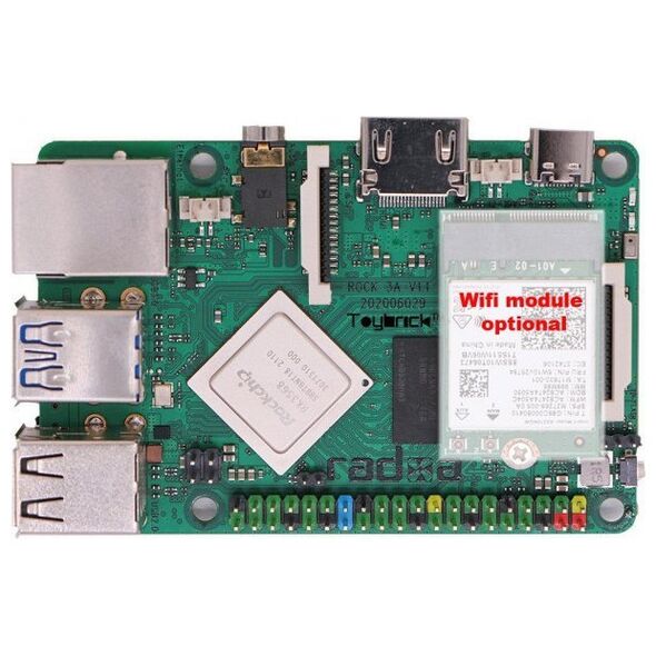 Allnet ALLNET Radxa Rock 3A 2GB RK3568 Quad-core Cortex-A55, συχνότητα 2Ghz Mali G52 2GB LPDDR4 13691970 4038816206015