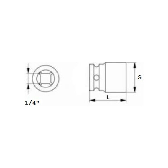 Jonnesway Nasadka 6-kątna 1/4" 12mm (S04H2112)