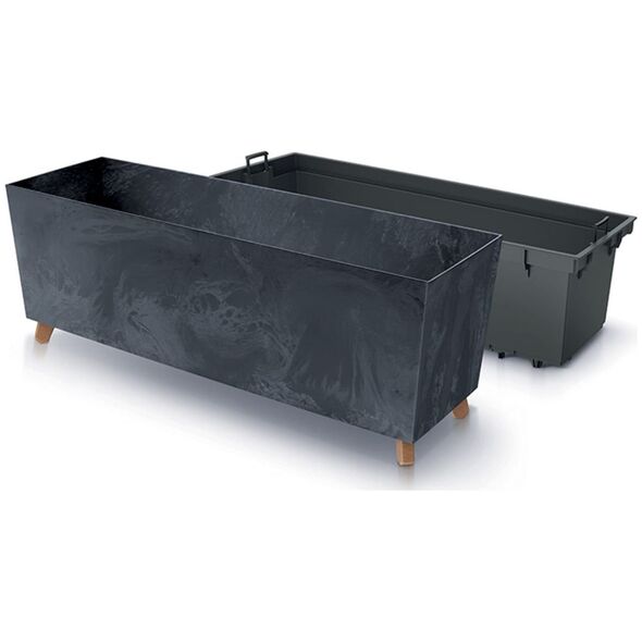 Prosperplast Doniczka URBI CASE BETON EFFECT N - antracytowy