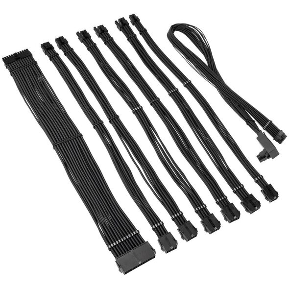 Kolink Kolink Core Pro Braided Cable Extension Kit 12V-2x6 Type 2 - Jet Black 13338806 5999094005662