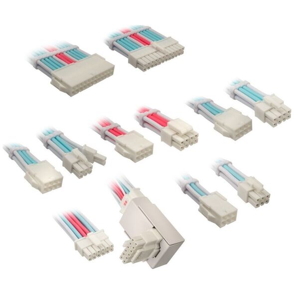 Kolink Kolink Core Pro Braided Cable Extension Kit 12V-2x6 Type 1 - Brilliant White/Neon Blue/Pure Pink 13338818 5999094005754