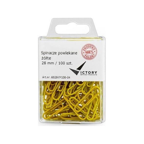 Victory Office Product VICTORY OFFICE CLIPS ΓΡΑΦΕΙΟΥ 28MM 100 ΤΕΜ. ΣΤΡΟΓΓΥΛΟ ΕΠΙΚΑΛΥΜΜΕΝΟ ΚΙΤΡΙΝΟ ΚΡΕΜΑΣΤΟ ΠΛΑΣΤΙΚΟ ΔΟΧΕΙΟ 7975391 5904251014630