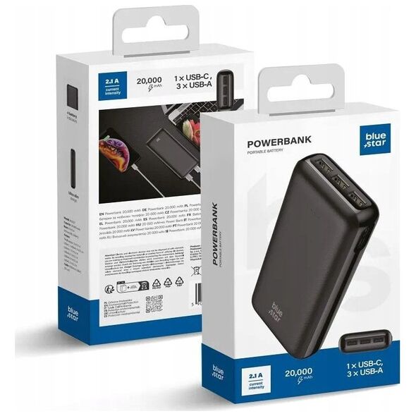 BLUE STAR powerbank 20000 mAh 2.1A W2027 czarny