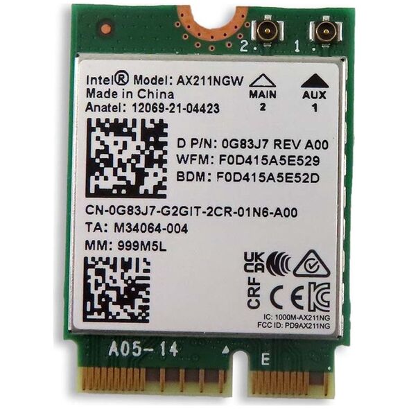 Dell CRD,WRLES,M.2,INTEL,AX211,WW 13689720 5715063021330