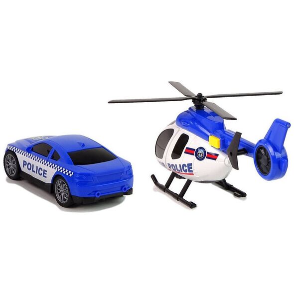 LeanToys Zestaw Policja Laweta Ciężarówka Autko Helikopter Dźwięk Światła