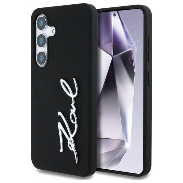 Etui Karl Lagerfeld Silicone Metal        Signature Logo Samsung Galaxy S25 czarny