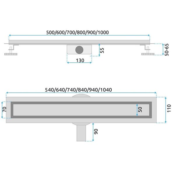 REA-G5810 / REA / NEOX PRO / ODWODNIENIE LINIOWE 900 SZCZOTKOWANY /