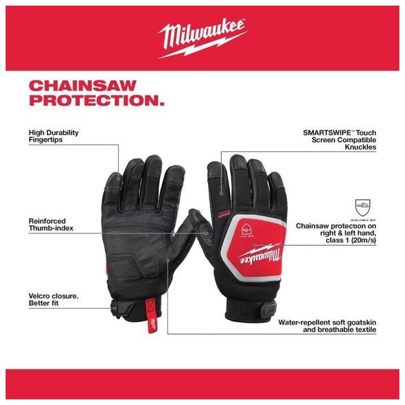 MILWAUKEE CHAINSAW GLOVES M/8