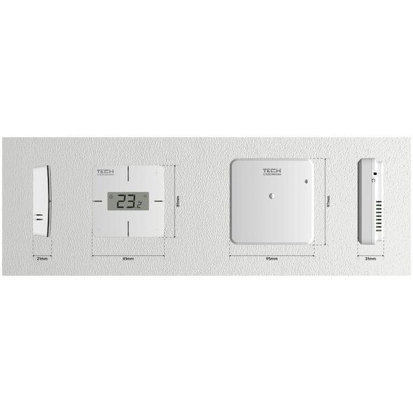 Regulator bezprzewodowy pokojowy T2 X WiFi z modułem wykonawczym, montaż natynkowy